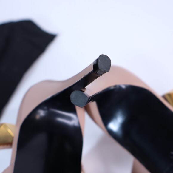 VALENTINO Roman Stud Leather Heeled Sandal Blush Pink Pointed Toe Women's 36 - Picture 8 of 10